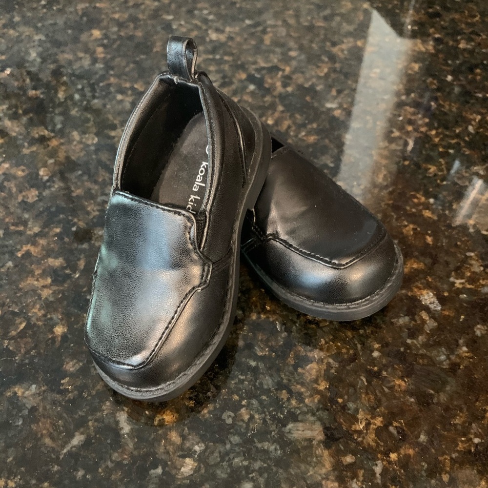 Black Handsome little man loafers dress shoes
